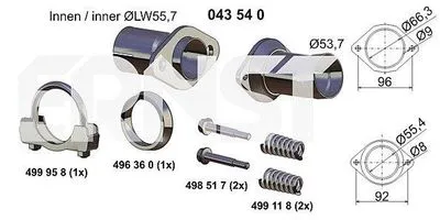 Ремкомплект трубы выхлопных газов ERNST 043540